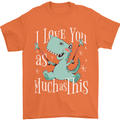 T-Rex I Love You Dinosaur Valentines Day Mens T-Shirt Cotton Gildan Orange