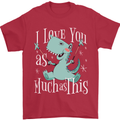 T-Rex I Love You Dinosaur Valentines Day Mens T-Shirt Cotton Gildan Red