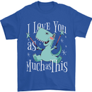 T-Rex I Love You Dinosaur Valentines Day Mens T-Shirt Cotton Gildan Royal Blue