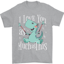 T-Rex I Love You Dinosaur Valentines Day Mens T-Shirt Cotton Gildan Sports Grey