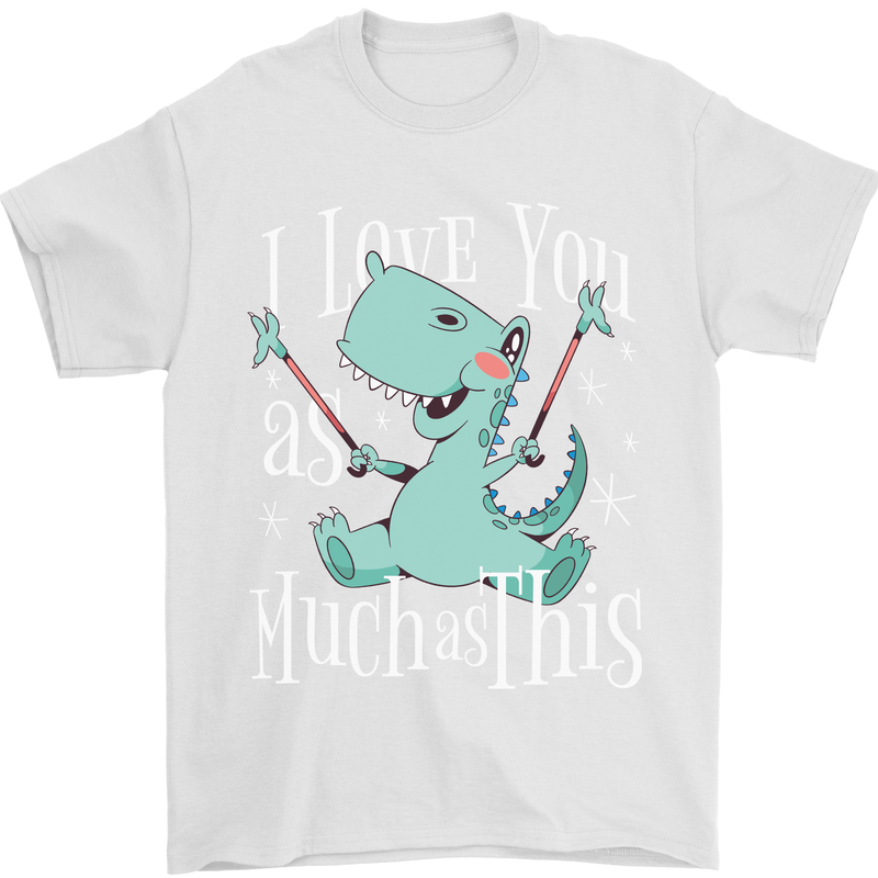T-Rex I Love You Dinosaur Valentines Day Mens T-Shirt Cotton Gildan White