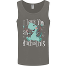 T-Rex I Love You Dinosaur Valentines Day Mens Vest Tank Top Charcoal