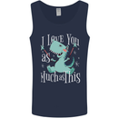 T-Rex I Love You Dinosaur Valentines Day Mens Vest Tank Top Navy Blue
