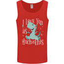 T-Rex I Love You Dinosaur Valentines Day Mens Vest Tank Top Red