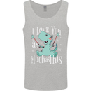 T-Rex I Love You Dinosaur Valentines Day Mens Vest Tank Top Sports Grey