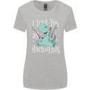 T-Rex I Love You Dinosaur Valentines Day Womens Wider Cut T-Shirt Sports Grey