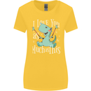 T-Rex I Love You Dinosaur Valentines Day Womens Wider Cut T-Shirt Yellow