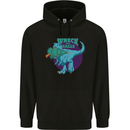 T-Rex Ruining Christmas Wreck the Halls Childrens Kids Hoodie Black
