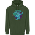T-Rex Ruining Christmas Wreck the Halls Childrens Kids Hoodie Forest Green