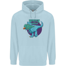 T-Rex Ruining Christmas Wreck the Halls Childrens Kids Hoodie Light Blue