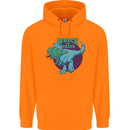 T-Rex Ruining Christmas Wreck the Halls Childrens Kids Hoodie Orange