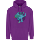 T-Rex Ruining Christmas Wreck the Halls Childrens Kids Hoodie Purple