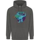 T-Rex Ruining Christmas Wreck the Halls Childrens Kids Hoodie Storm Grey