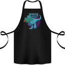 T-Rex Ruining Christmas Wreck the Halls Cotton Apron 100% Organic Black