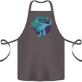 T-Rex Ruining Christmas Wreck the Halls Cotton Apron 100% Organic Dark Grey