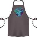 T-Rex Ruining Christmas Wreck the Halls Cotton Apron 100% Organic Dark Grey