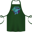 T-Rex Ruining Christmas Wreck the Halls Cotton Apron 100% Organic Forest Green