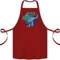 T-Rex Ruining Christmas Wreck the Halls Cotton Apron 100% Organic Maroon