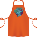 T-Rex Ruining Christmas Wreck the Halls Cotton Apron 100% Organic Orange