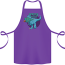 T-Rex Ruining Christmas Wreck the Halls Cotton Apron 100% Organic Purple