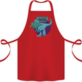 T-Rex Ruining Christmas Wreck the Halls Cotton Apron 100% Organic Red