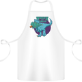 T-Rex Ruining Christmas Wreck the Halls Cotton Apron 100% Organic White