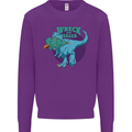 T-Rex Ruining Christmas Wreck the Halls Kids Sweatshirt Jumper Purple