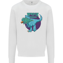 T-Rex Ruining Christmas Wreck the Halls Kids Sweatshirt Jumper White