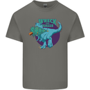 T-Rex Ruining Christmas Wreck the Halls Kids T-Shirt Childrens Charcoal