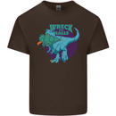 T-Rex Ruining Christmas Wreck the Halls Kids T-Shirt Childrens Chocolate