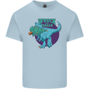 T-Rex Ruining Christmas Wreck the Halls Kids T-Shirt Childrens Light Blue