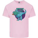 T-Rex Ruining Christmas Wreck the Halls Kids T-Shirt Childrens Light Pink