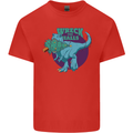 T-Rex Ruining Christmas Wreck the Halls Kids T-Shirt Childrens Red
