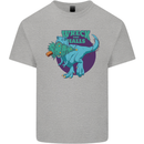T-Rex Ruining Christmas Wreck the Halls Kids T-Shirt Childrens Sports Grey