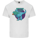 T-Rex Ruining Christmas Wreck the Halls Kids T-Shirt Childrens White