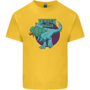 T-Rex Ruining Christmas Wreck the Halls Kids T-Shirt Childrens Yellow