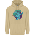 T-Rex Ruining Christmas Wreck the Halls Mens 80% Cotton Hoodie Sand