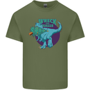 T-Rex Ruining Christmas Wreck the Halls Mens Cotton T-Shirt Tee Top Military Green