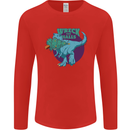 T-Rex Ruining Christmas Wreck the Halls Mens Long Sleeve T-Shirt Red