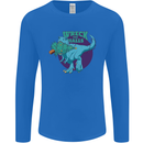 T-Rex Ruining Christmas Wreck the Halls Mens Long Sleeve T-Shirt Royal Blue