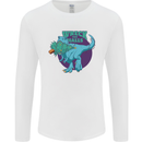 T-Rex Ruining Christmas Wreck the Halls Mens Long Sleeve T-Shirt White
