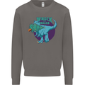 T-Rex Ruining Christmas Wreck the Halls Mens Sweatshirt Jumper Charcoal