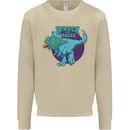 T-Rex Ruining Christmas Wreck the Halls Mens Sweatshirt Jumper Sand