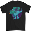 T-Rex Ruining Christmas Wreck the Halls Mens T-Shirt Cotton Gildan Black