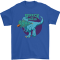 T-Rex Ruining Christmas Wreck the Halls Mens T-Shirt Cotton Gildan Royal Blue
