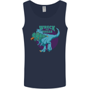 T-Rex Ruining Christmas Wreck the Halls Mens Vest Tank Top Navy Blue