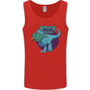 T-Rex Ruining Christmas Wreck the Halls Mens Vest Tank Top Red