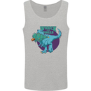 T-Rex Ruining Christmas Wreck the Halls Mens Vest Tank Top Sports Grey
