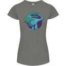 T-Rex Ruining Christmas Wreck the Halls Womens Petite Cut T-Shirt Charcoal