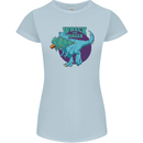 T-Rex Ruining Christmas Wreck the Halls Womens Petite Cut T-Shirt Light Blue
